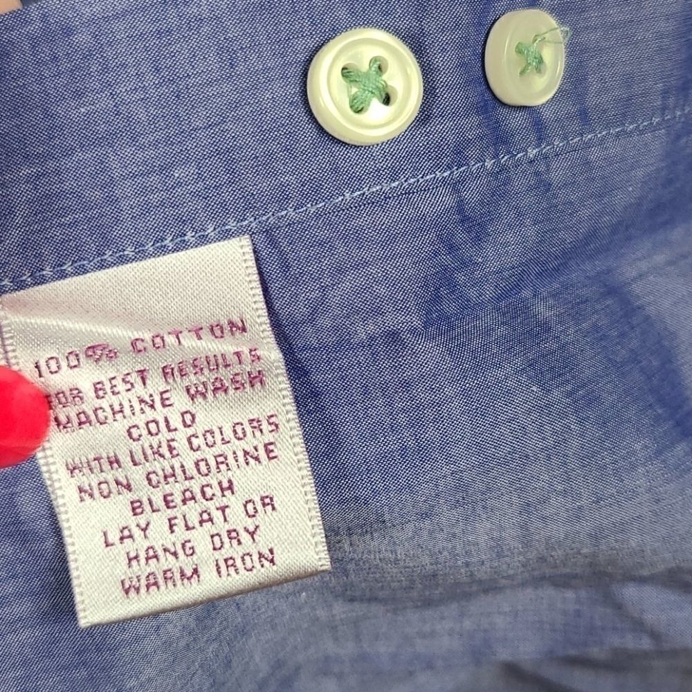 Peter Millar 👑 Blue British Luxurious Dress Shirt Long Sleeve Button Down - Picture 5 of 7